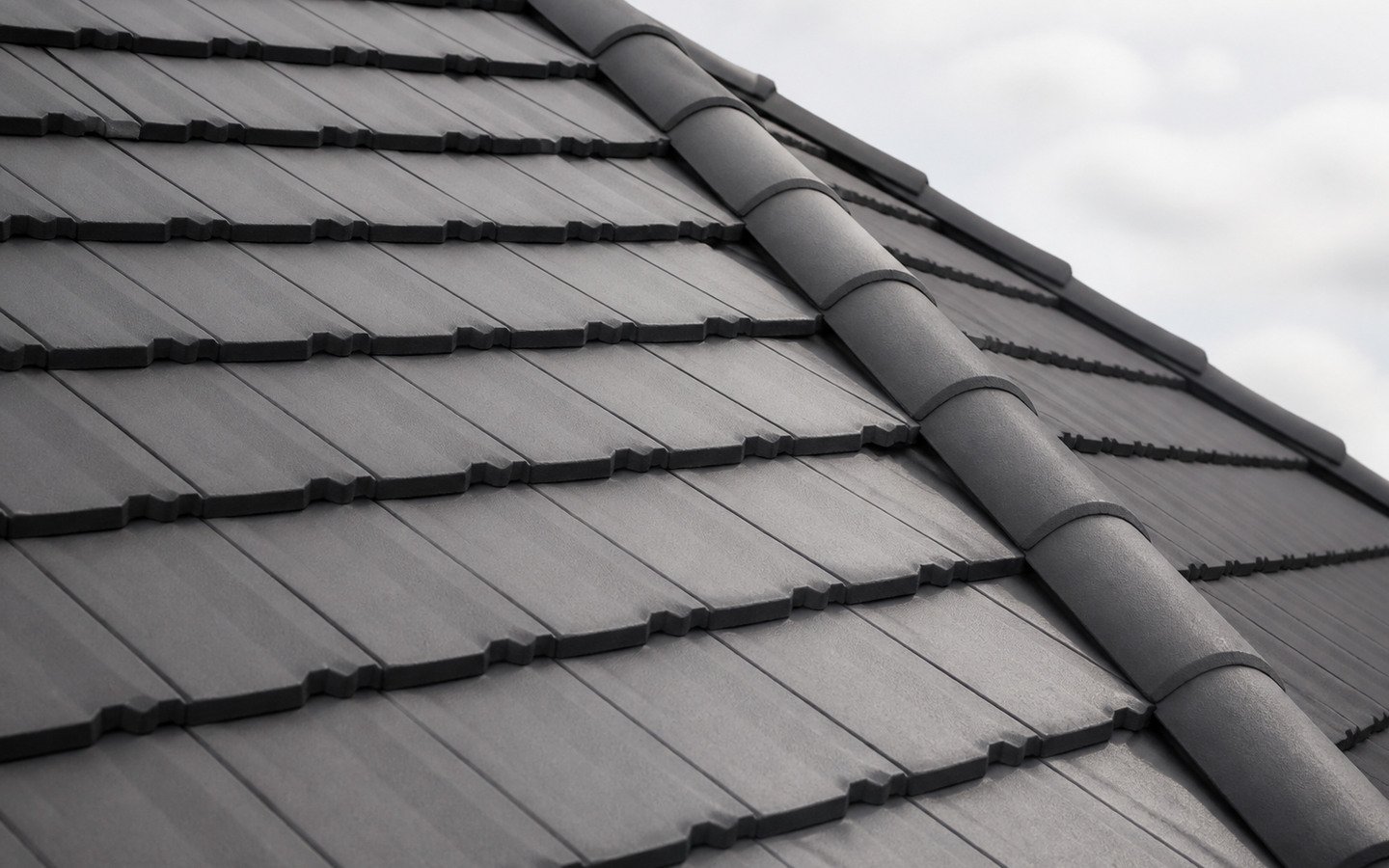 Concrete tile roof covering